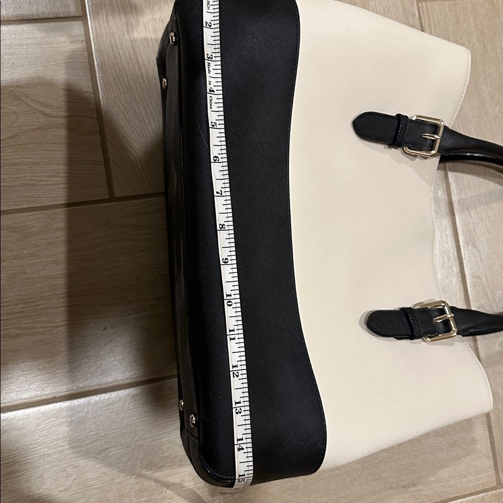 Kate Spade Cove Street Colorblock Airel Tote in the colorway Pumice/Black - Picture 16 of 16